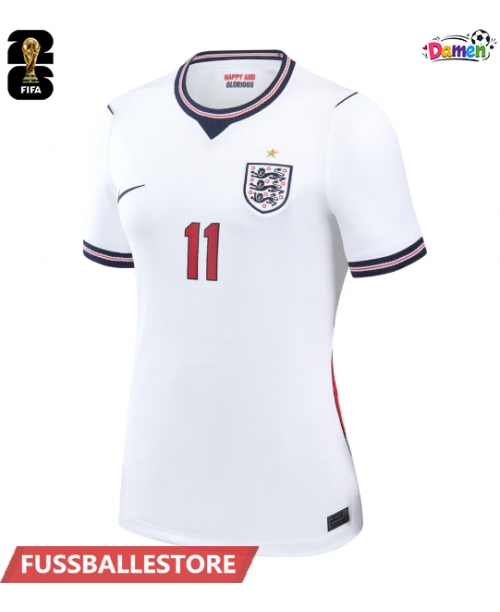 Günstige England Marcus Rashford #11 Heimtrikot Damen WM 2026 Kurzarm